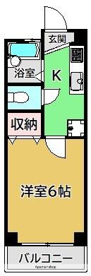 ベルヴィーユ松山(1K/2階)の間取り写真