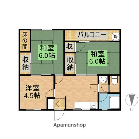 アルカコンネ栄(3DK/1階)の間取り写真