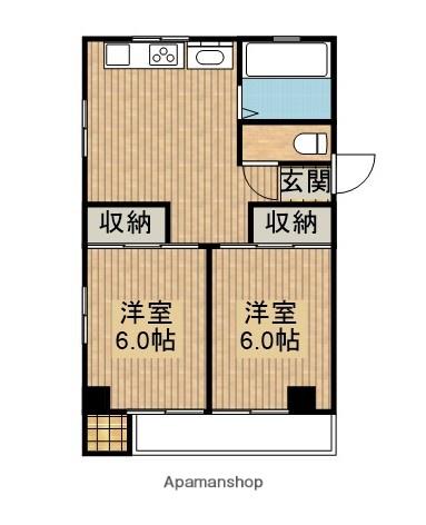 真和ビル(2K/3階)の間取り写真