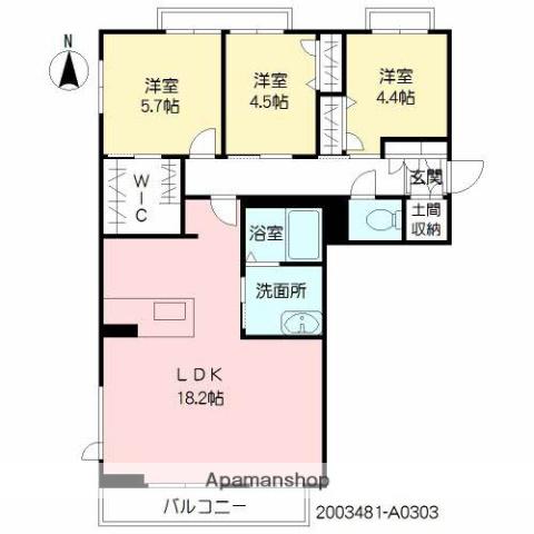 アンビエラ柳丸(3LDK/3階)の間取り写真