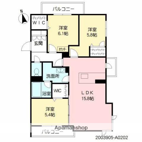 ベルセゾン(3LDK/2階)の間取り写真