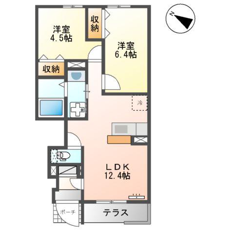 サンタプレイスⅦ(2LDK/1階)の間取り写真