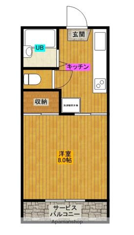 グリーンヒルズ(1K/2階)の間取り写真