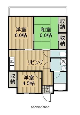 串間ビル(3DK/4階)の間取り写真