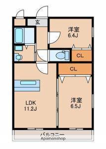 NEIGHBORS(2LDK/3階)の間取り写真