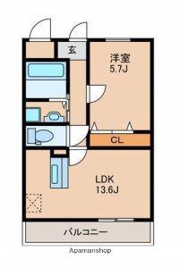 NEIGHBORS(1LDK/5階)の間取り写真