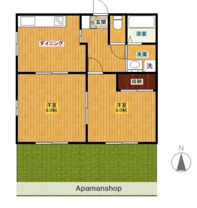 桜アパート(2DK/1階)の間取り写真