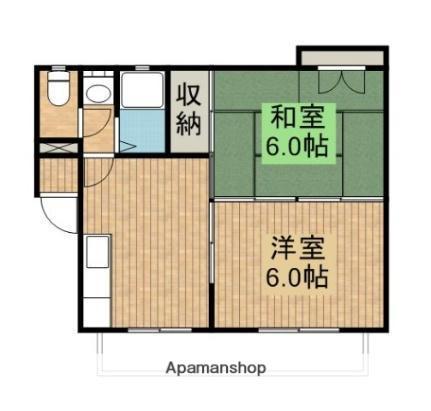 メモワール林田(2DK/2階)の間取り写真