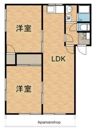 ドミール90(2LDK/1階)の間取り写真