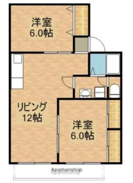 サンハイム石山(2LDK/2階)の間取り写真