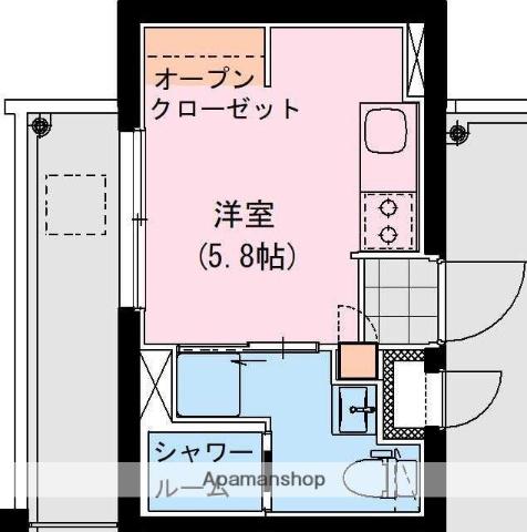 THE ROCK APT(1K/1階)の間取り写真