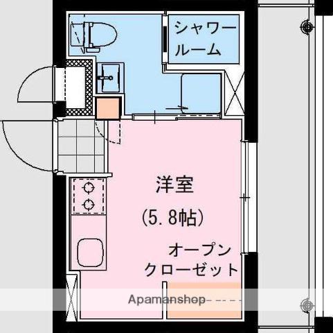 THE ROCK APT(1K/1階)の間取り写真