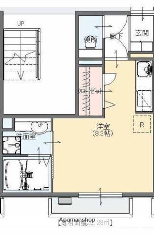 マリベールLIBERA(ワンルーム/2階)の間取り写真