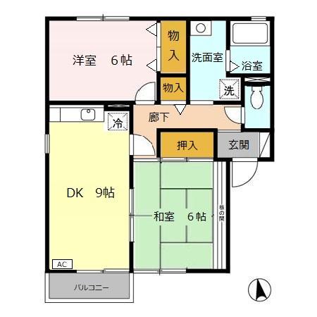  アネックスたけい(2DK/2階)の間取り写真