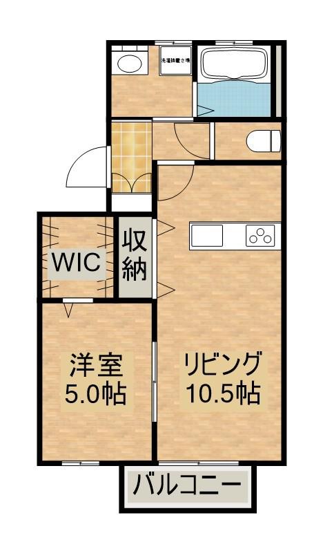 グランピア源藤(1LDK/1階)の間取り写真