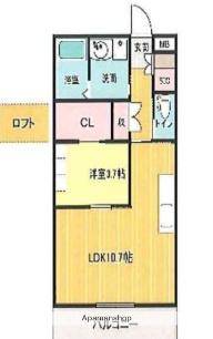 バンベールノース(1LDK/3階)の間取り写真