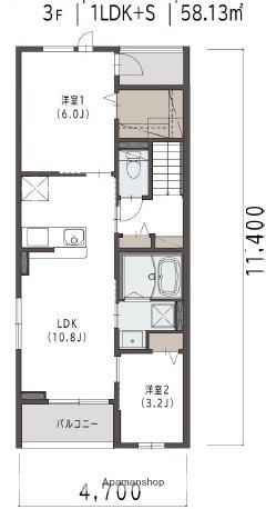 マリベール ラ メール(1SLDK/3階)の間取り写真