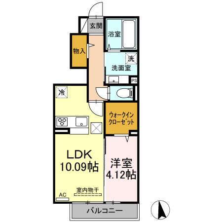 ガーデンリーフ平和台 B棟(1LDK/1階)の間取り写真