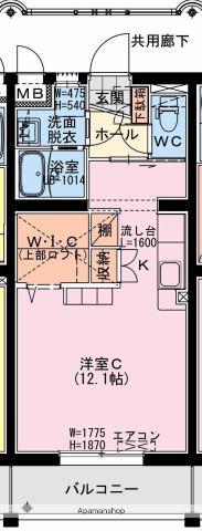 加納K YMマンション(ワンルーム/4階)の間取り写真