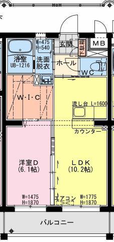 K・キクロスT&Ⅱ(1LDK/3階)の間取り写真