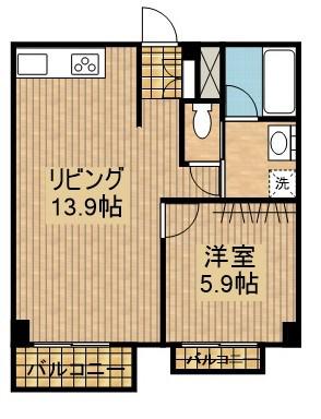 SANDBOX丸山(1LDK/3階)の間取り写真