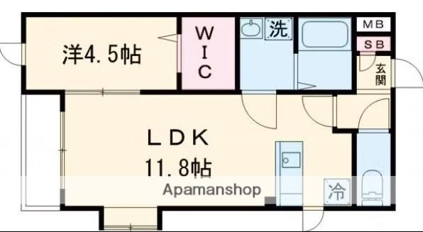 GROWTH AOBA(1LDK/1階)の間取り写真