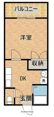 アベニュー小松(1DK/1階)の間取り写真