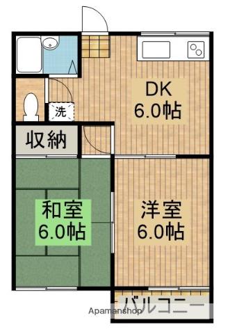 スマイルⅡ(2DK/2階)の間取り写真