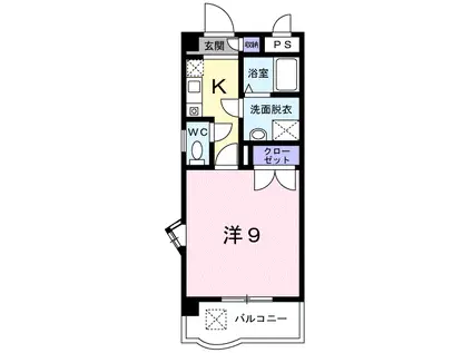 カルム・アビタシオン(1K/3階)の間取り写真