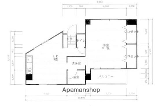 ニューサンシャインビル(1LDK/8階)の間取り写真