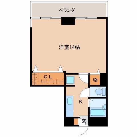 コスモ恒久(1K/2階)の間取り写真