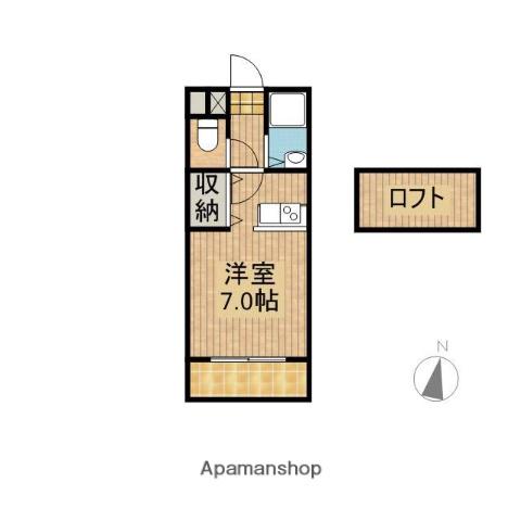 エレガンスメゾン4(ワンルーム/2階)の間取り写真