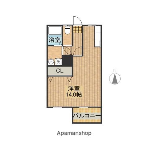 コーポアプロードⅡ(ワンルーム/2階)の間取り写真