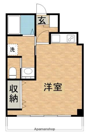 シーサイドテラス(ワンルーム/2階)の間取り写真