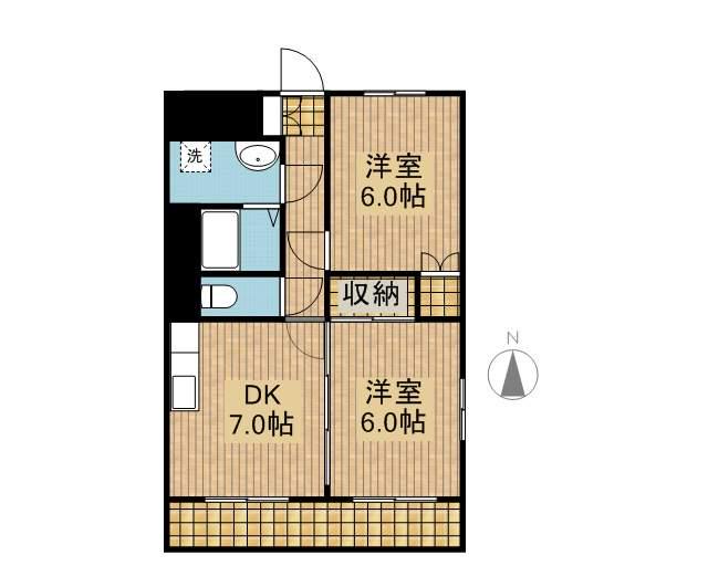 フレール大塚(2DK/4階)の間取り写真