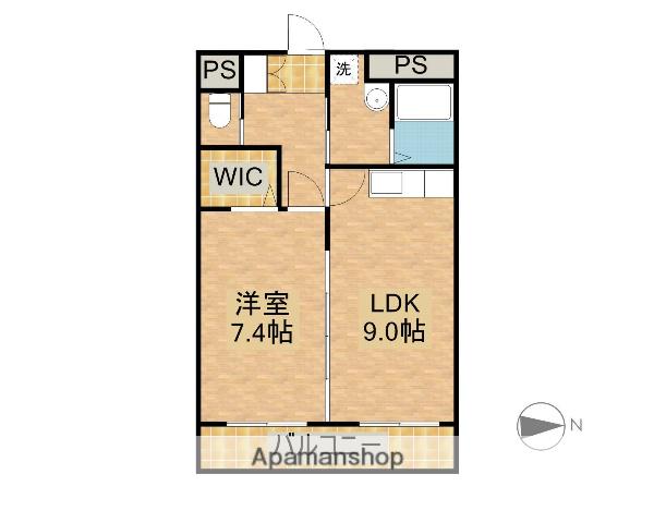 ラウローラ(1DK/7階)の間取り写真