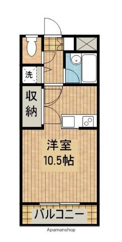 サンデービーチ(ワンルーム/4階)の間取り写真