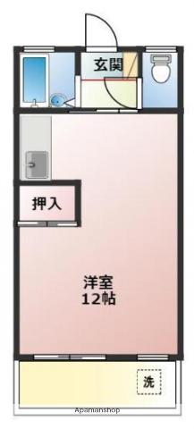 メゾンドU(ワンルーム/3階)の間取り写真