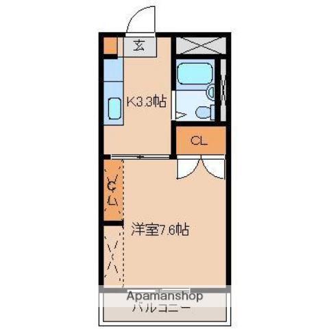 第一コーポグリーン(1K/3階)の間取り写真