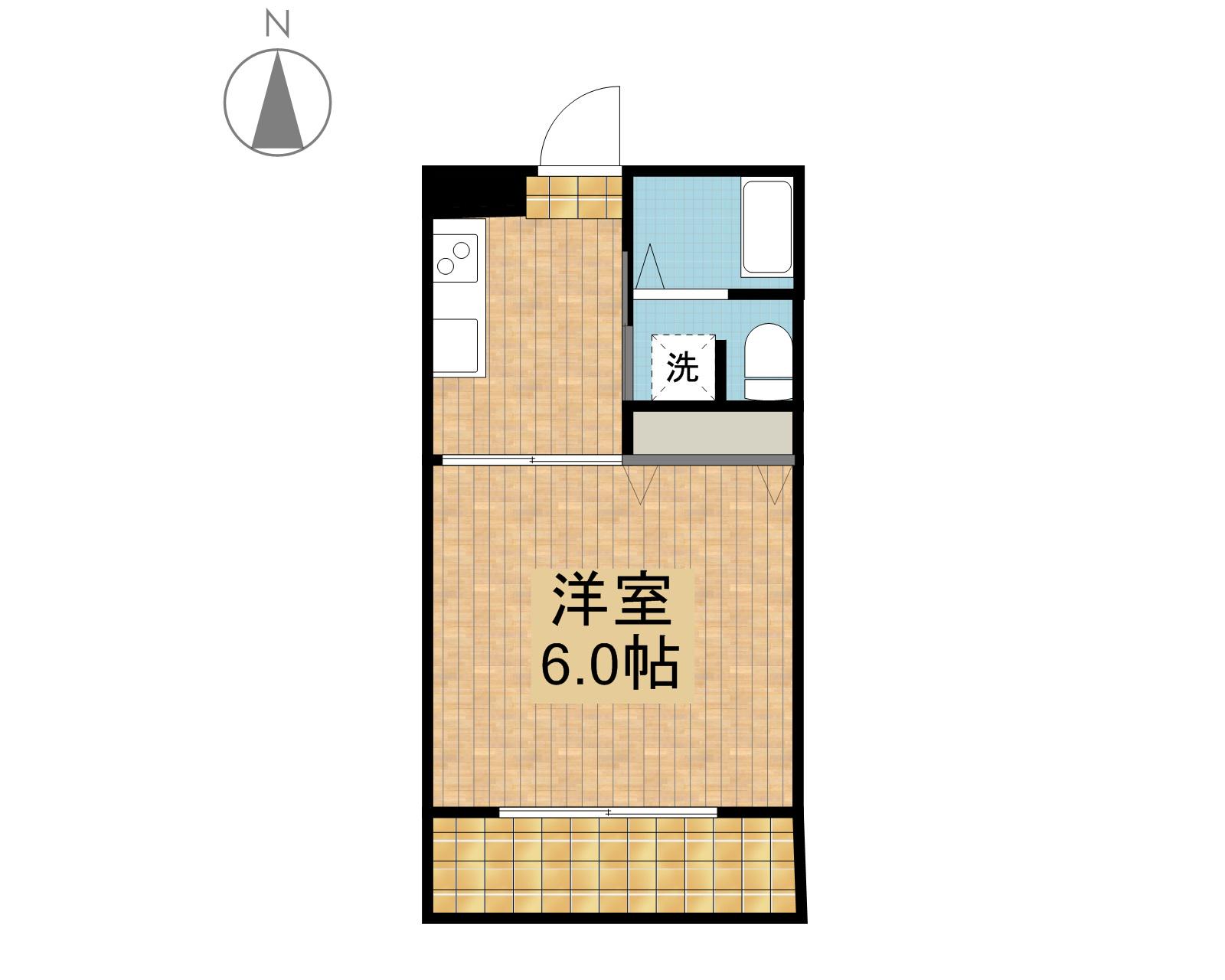 今村コーポ(1K/4階)の間取り写真