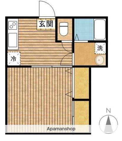 東大淀コーポ(1K/1階)の間取り写真