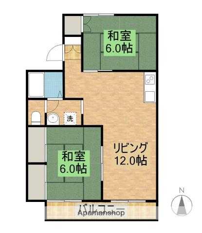 セジュール加納(2LDK/2階)の間取り写真
