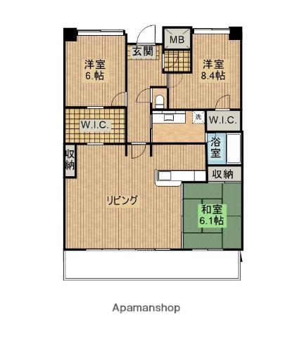 ポレスターアーバンシティ広島(3SLDK/12階)の間取り写真