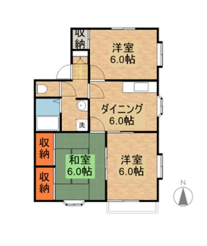 オーシャンヒル(3DK/2階)の間取り写真