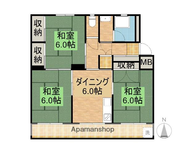 山下ビル(3DK/1階)の間取り写真