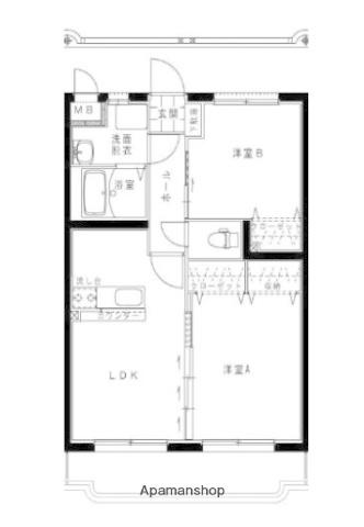 アンシャンテ・Ⅱ(2LDK/4階)の間取り写真