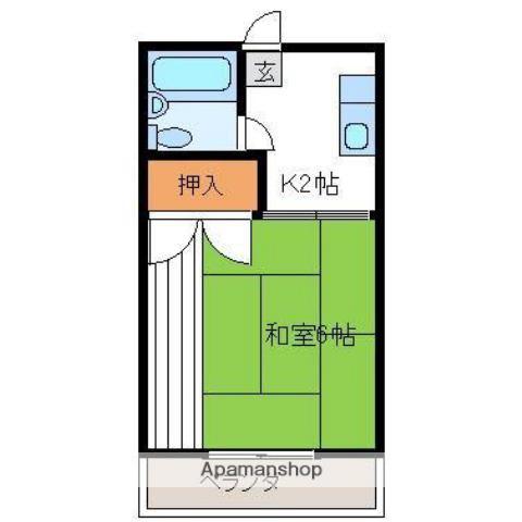 コーポ江川(1K/2階)の間取り写真