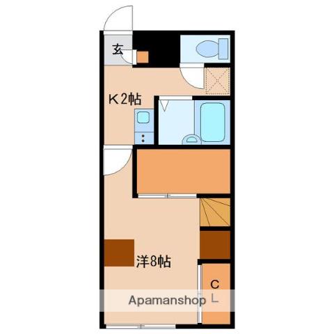 ディライトフル22(1K/1階)の間取り写真