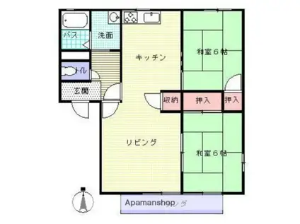 コアコート・ファミール(2LDK/2階)の間取り写真