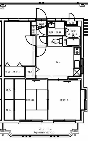 サンフラワー東町(3DK/3階)の間取り写真